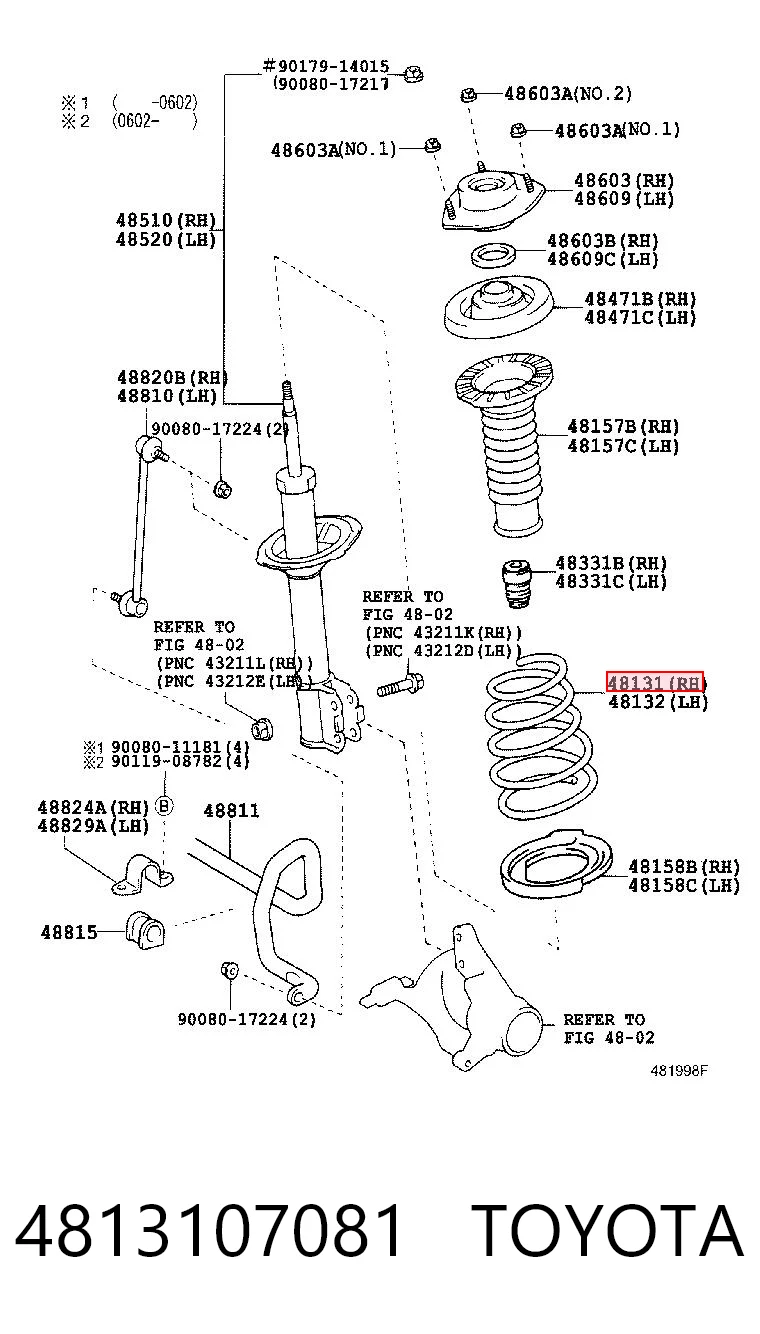 4813107081 Toyota Пружина передней подвески