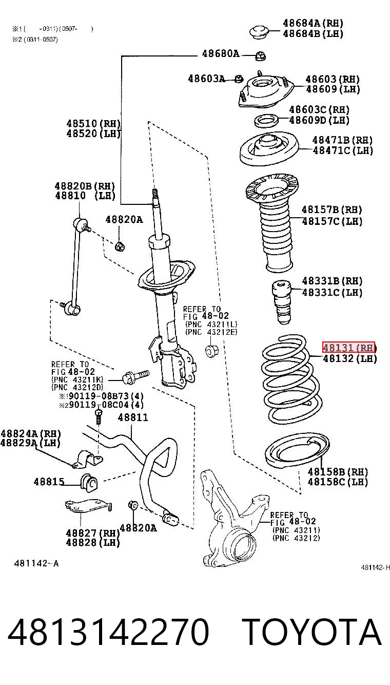  Передняя пружина Toyota RAV4 2