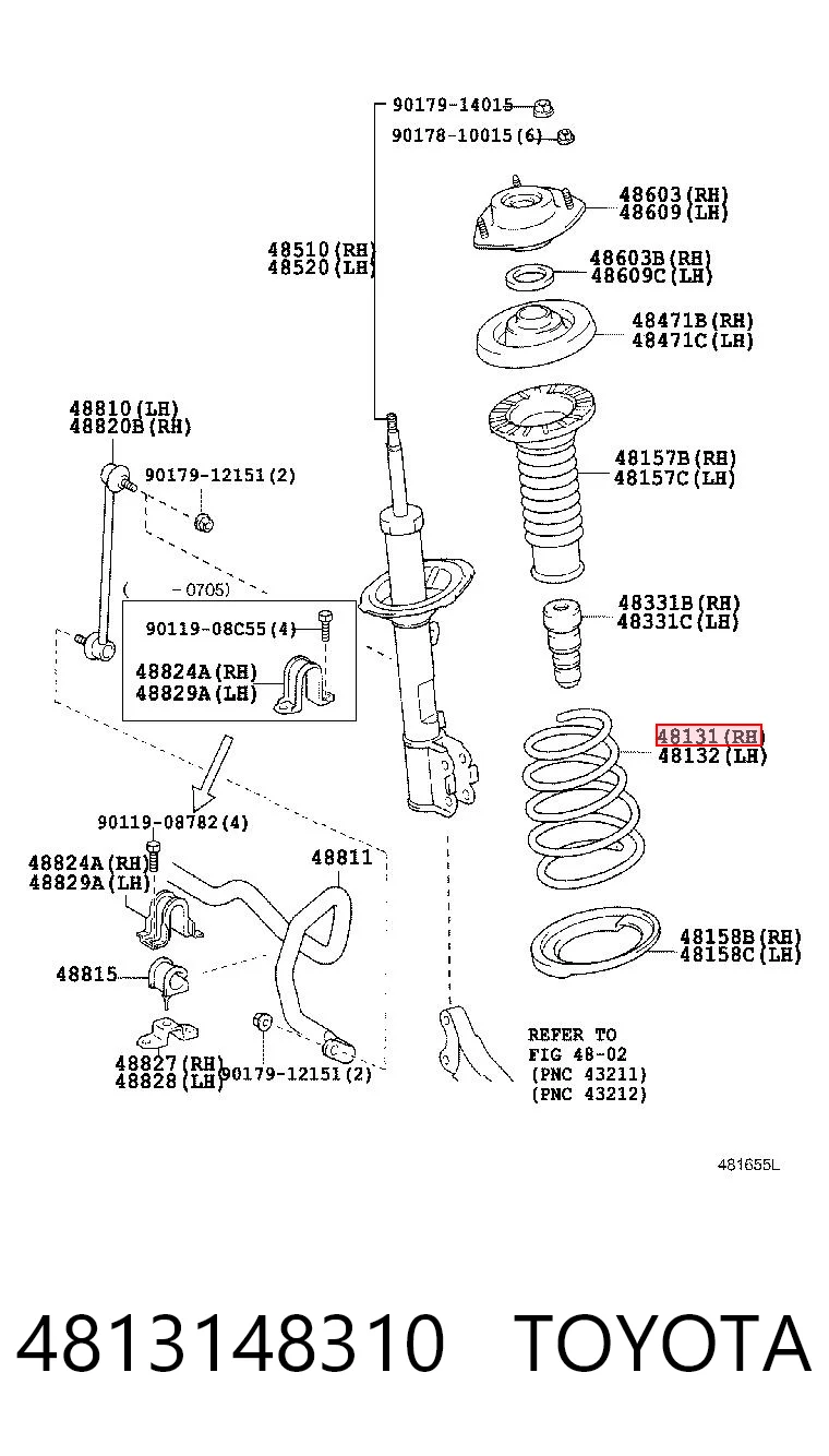Купить Передняя пружина Лексус РХ 300/330/350/400H U3