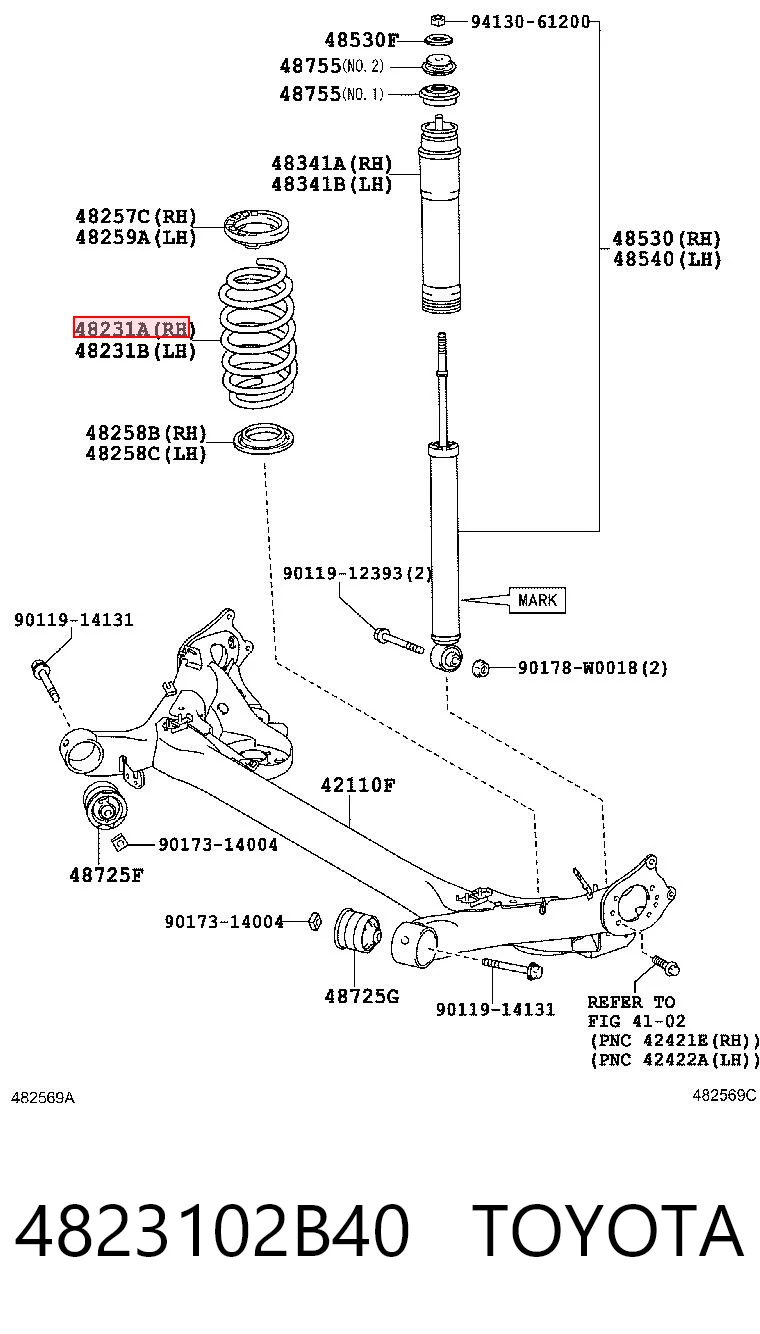 Пружина подвески задняя на Toyota Auris UKP E15