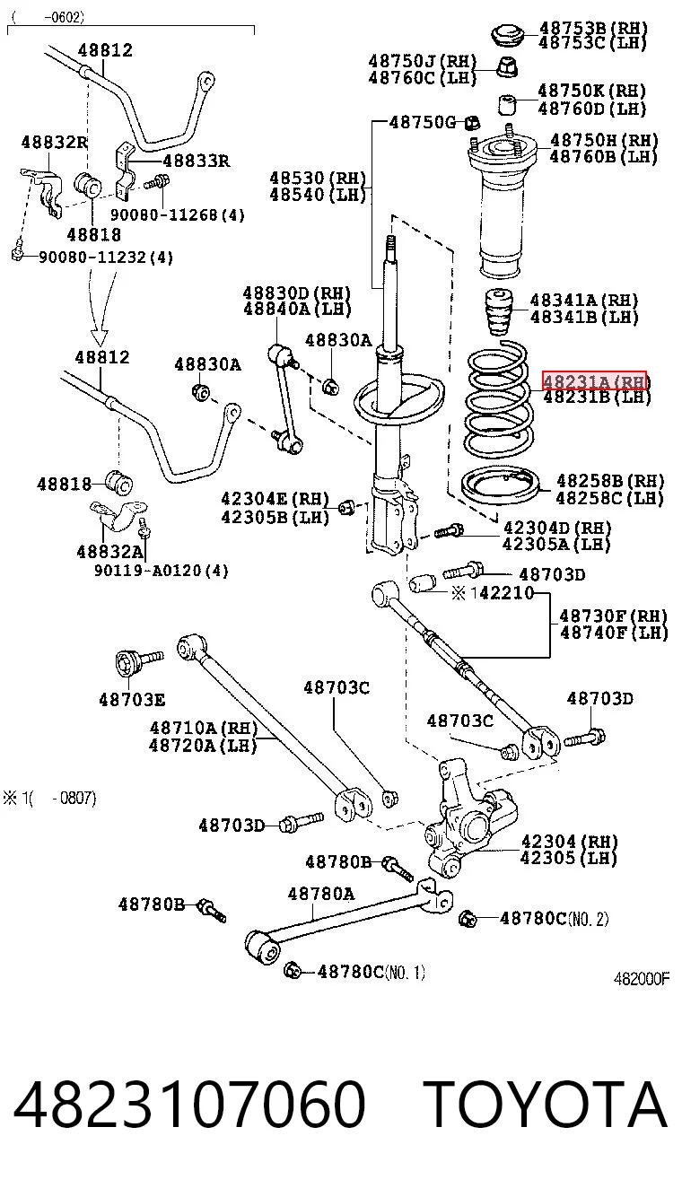 Пружина подвески задняя на Toyota Avalon  GSX30