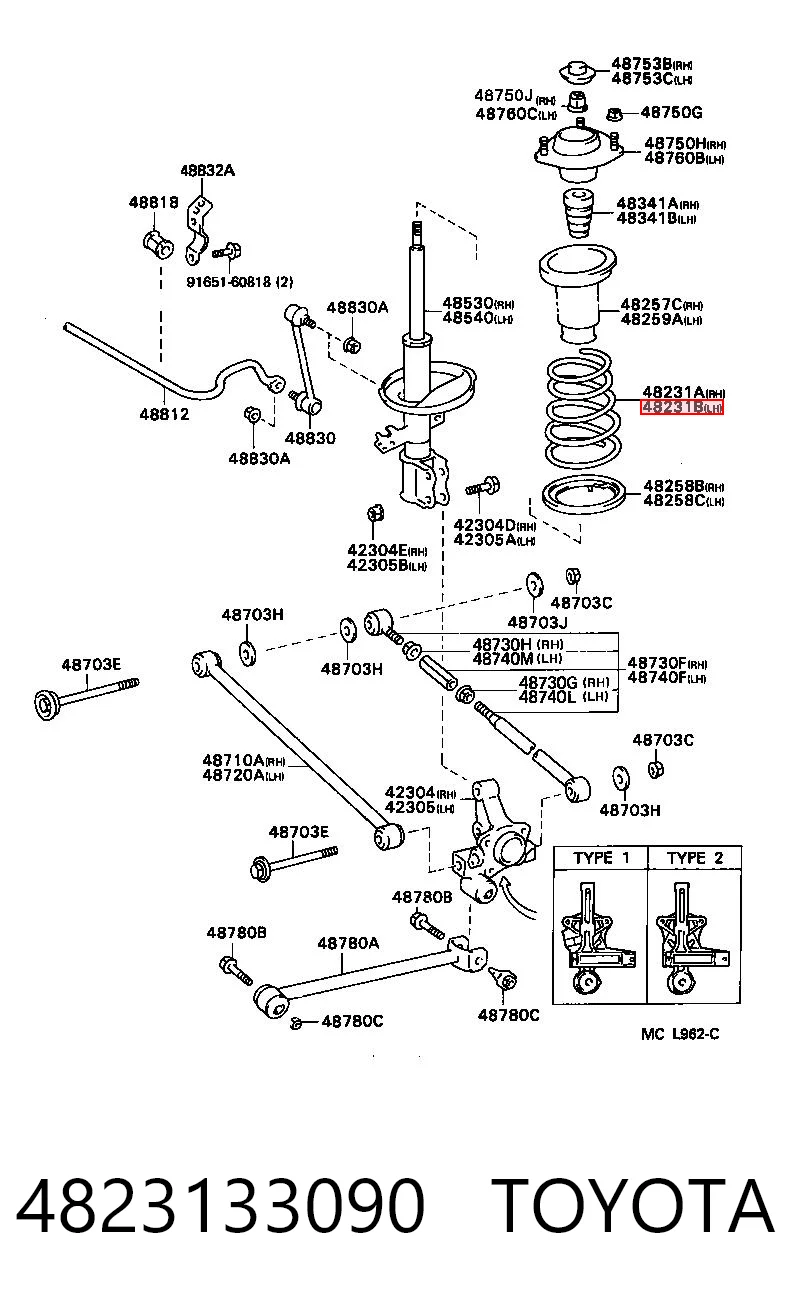 Пружина задняя Sensen GM4823133090