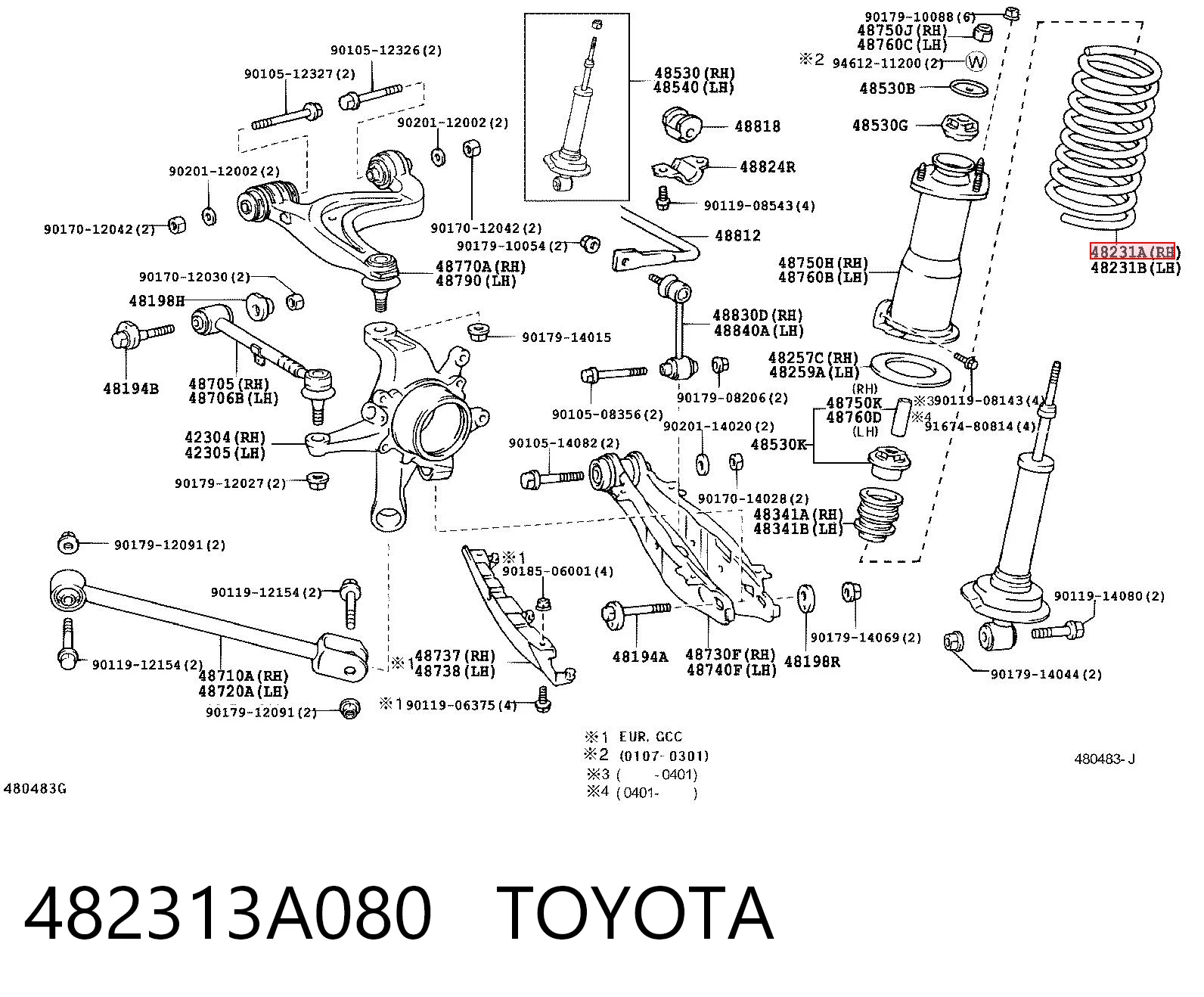 Купить Задняя пружина Лексус ГС  JZS160