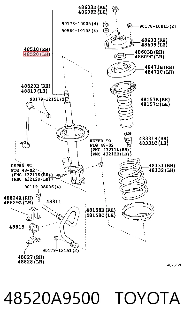 48520A9500 Toyota Амортизатор передний левый
