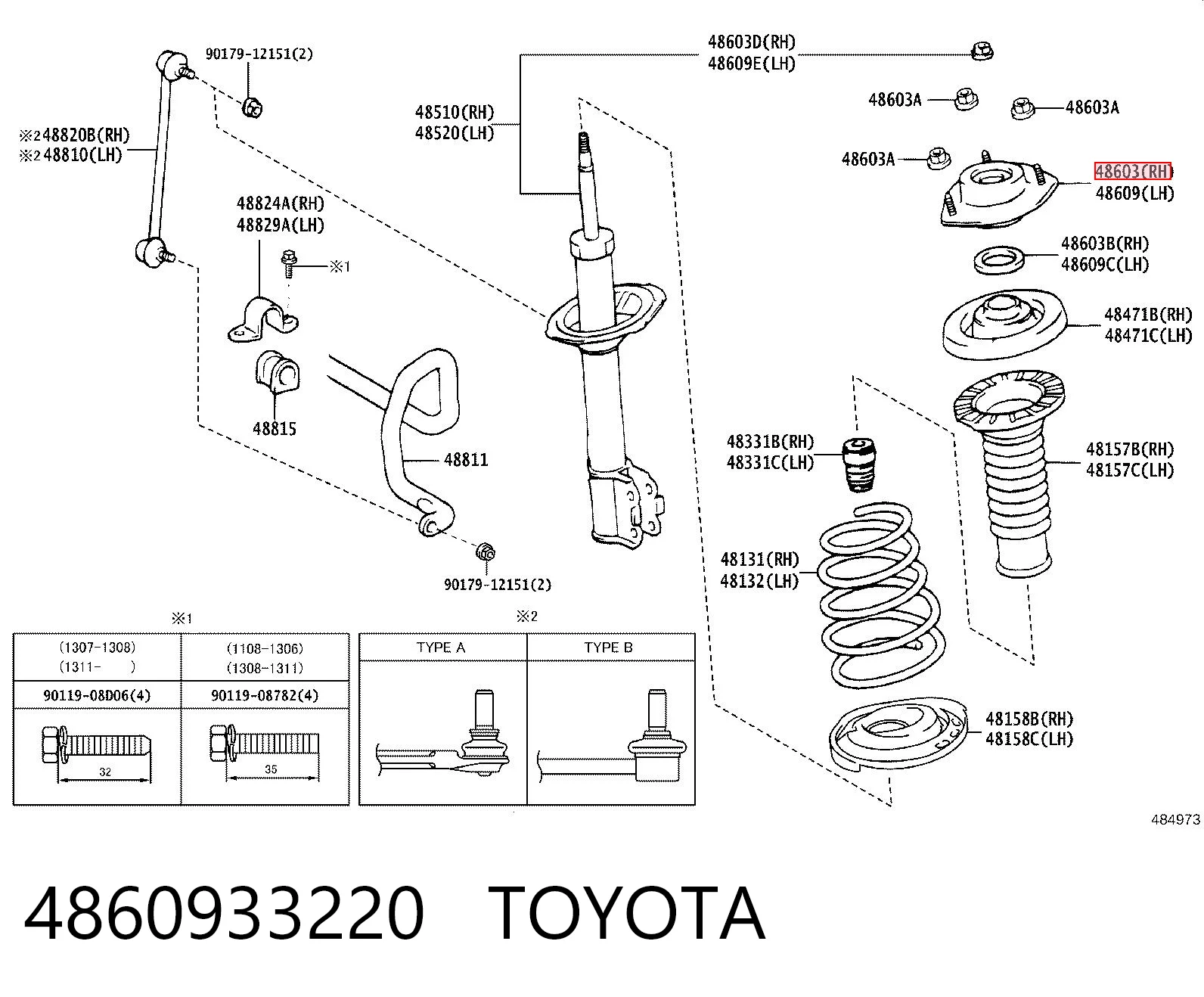Опора стойки амортизатора переднего Toyota Camry VII седан (V50) (2011 - 2019) цена, от 88.16 USD