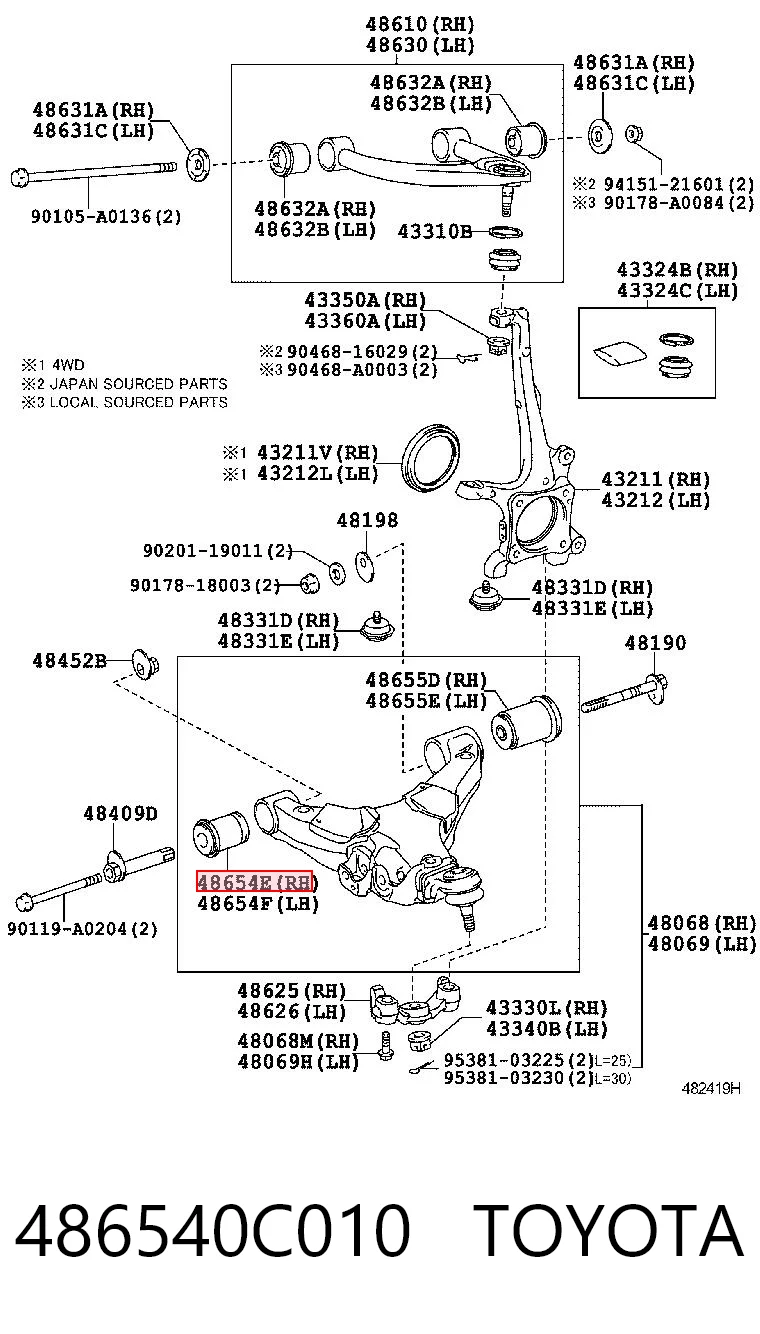 486540C010 Toyota Сайлентблок нижнего переднего рычага