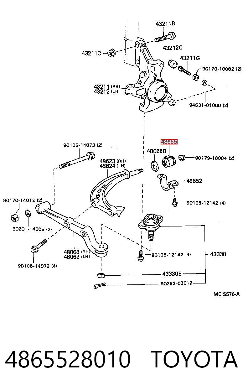 4865528010 Toyota Сайлентблок нижнего переднего рычага