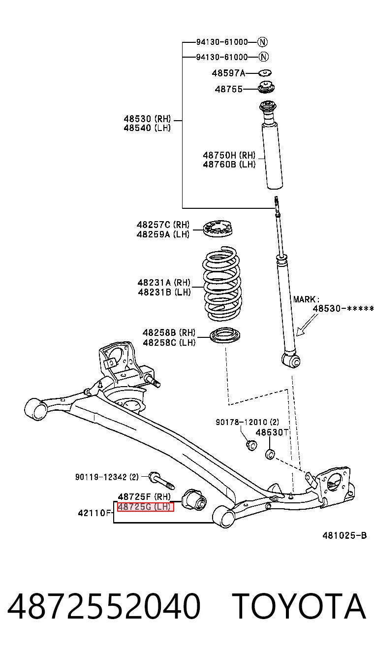 4872552040 Toyota Сайлентблок балки моста