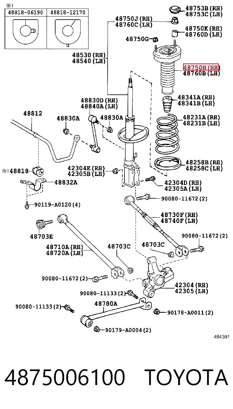 4875006100 Toyota Стойка задняя правая