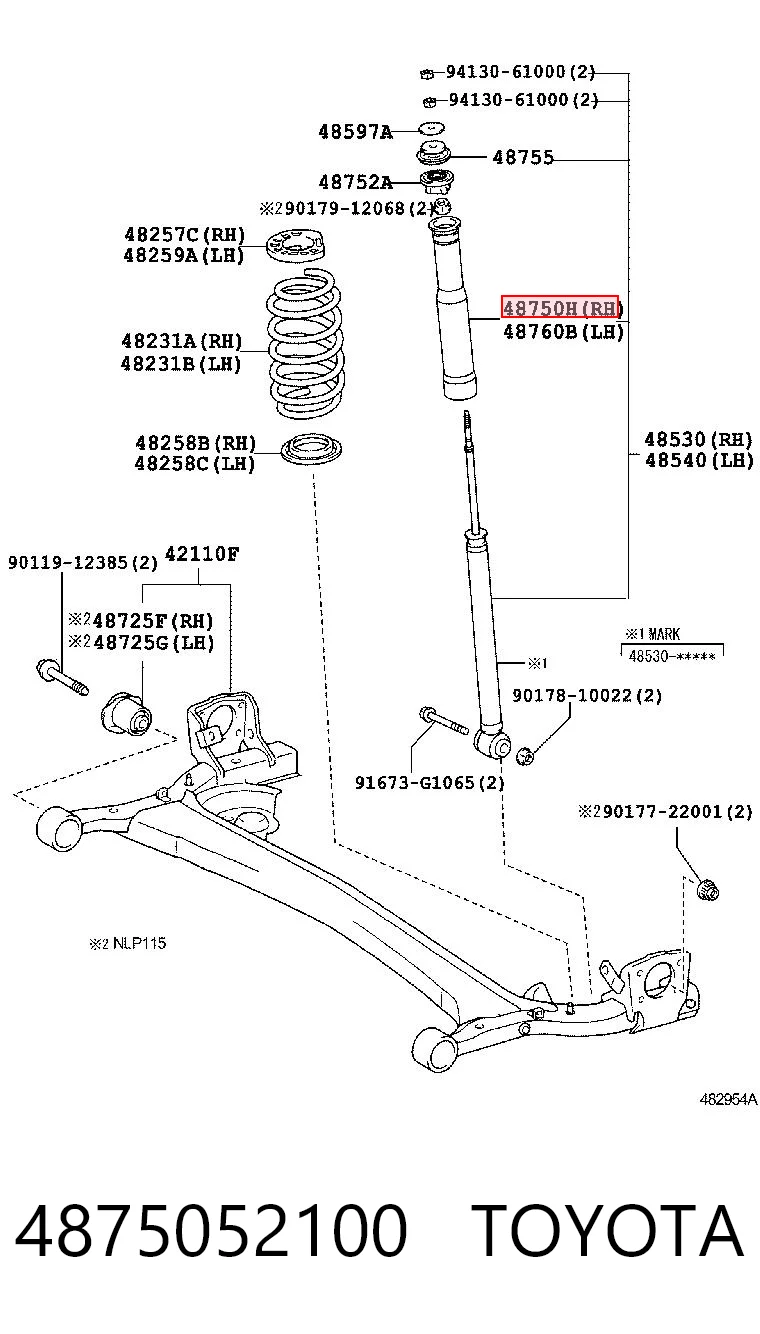 4875052100 Toyota Опора амортизатора