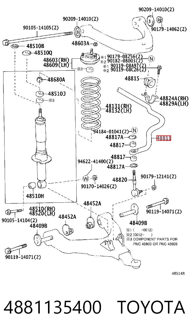 4881135400 Toyota Стабилизатор передней устойчивости