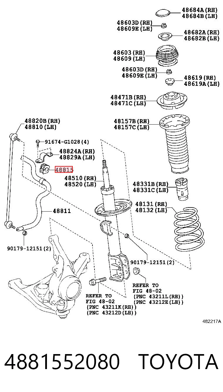 4881552080 Toyota Разрезная втулка стабилизатора