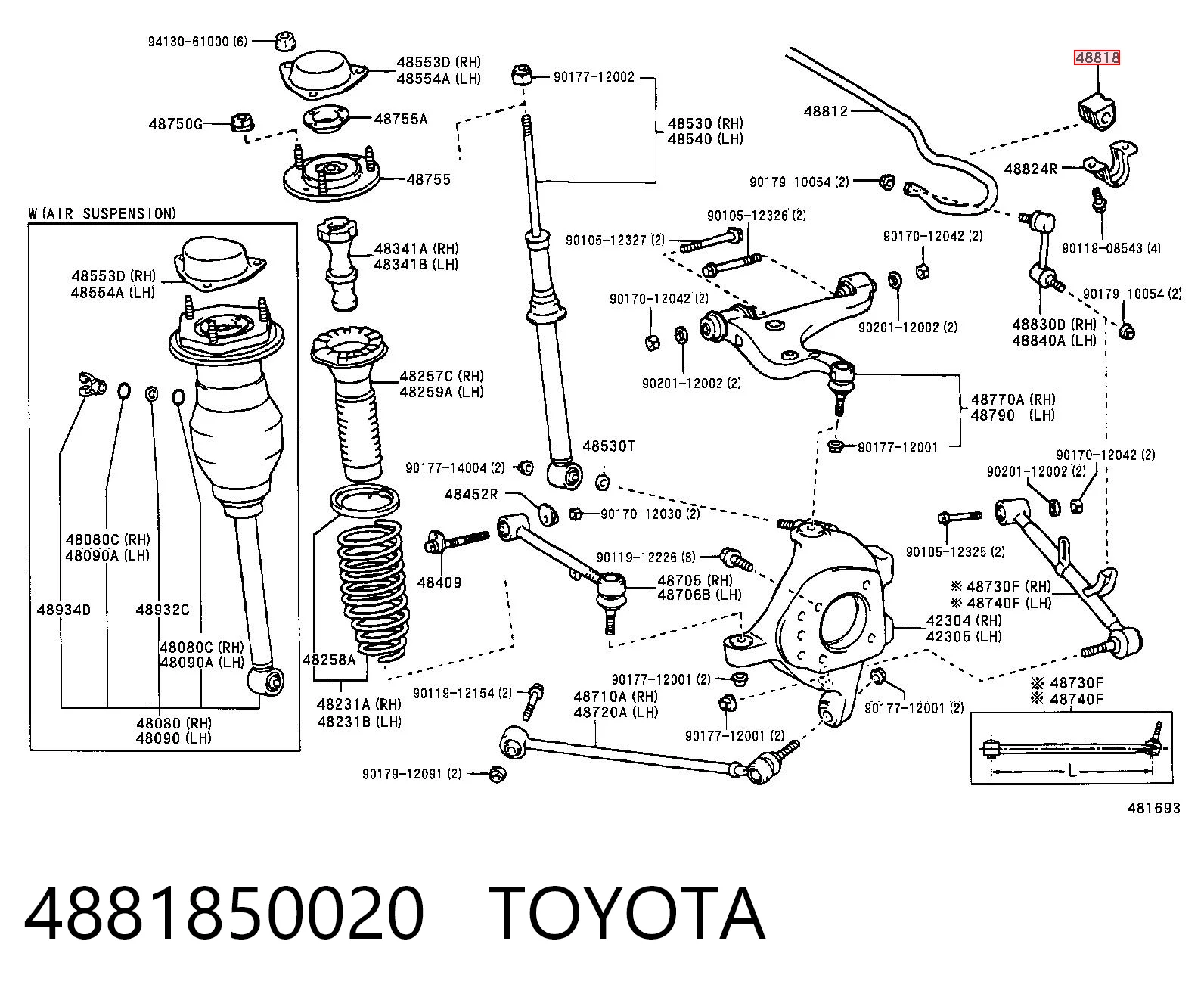 Резинка заднего стабилизатора Lexus LS седан (UCF30) (2000 - 2006) цена, от 2.97 USD
