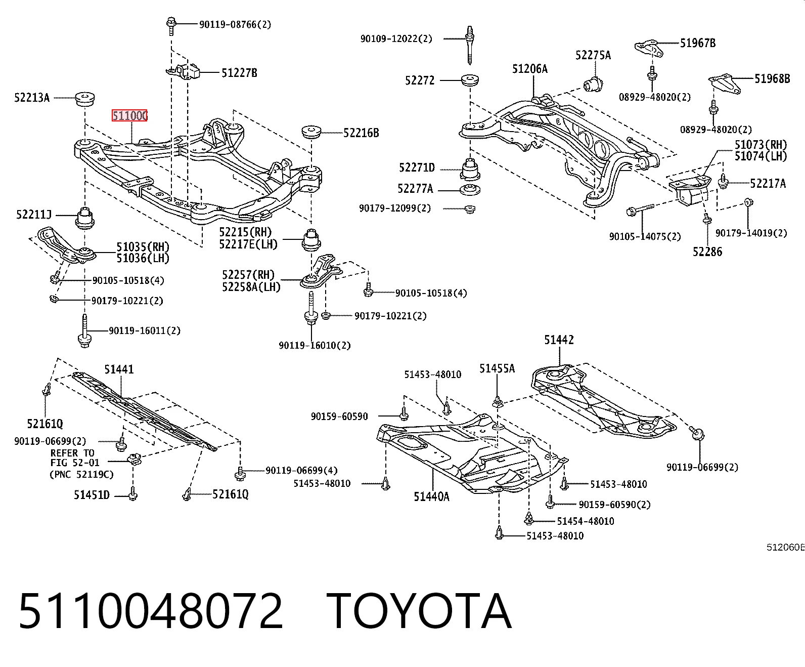 5110048072 Toyota Подрамник передней подвески
