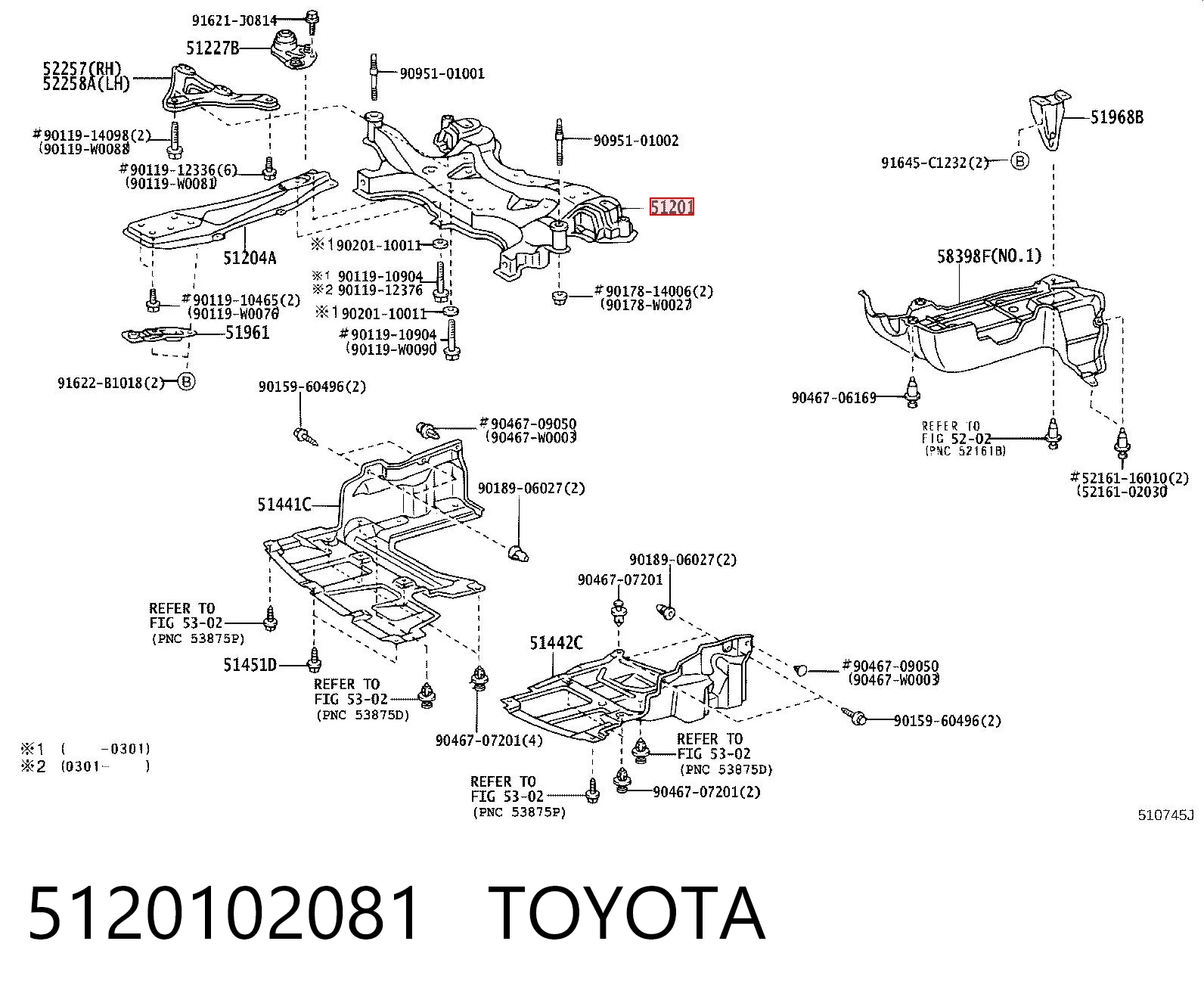 Передняя балка Toyota Corolla седан (E12) (2002 - 2006) цена, от 183.63 USD