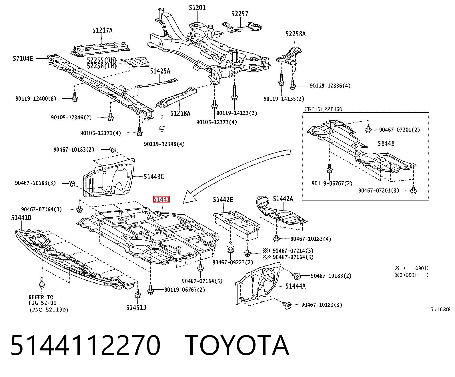 Защита картера двигателя на Toyota Corolla  E15