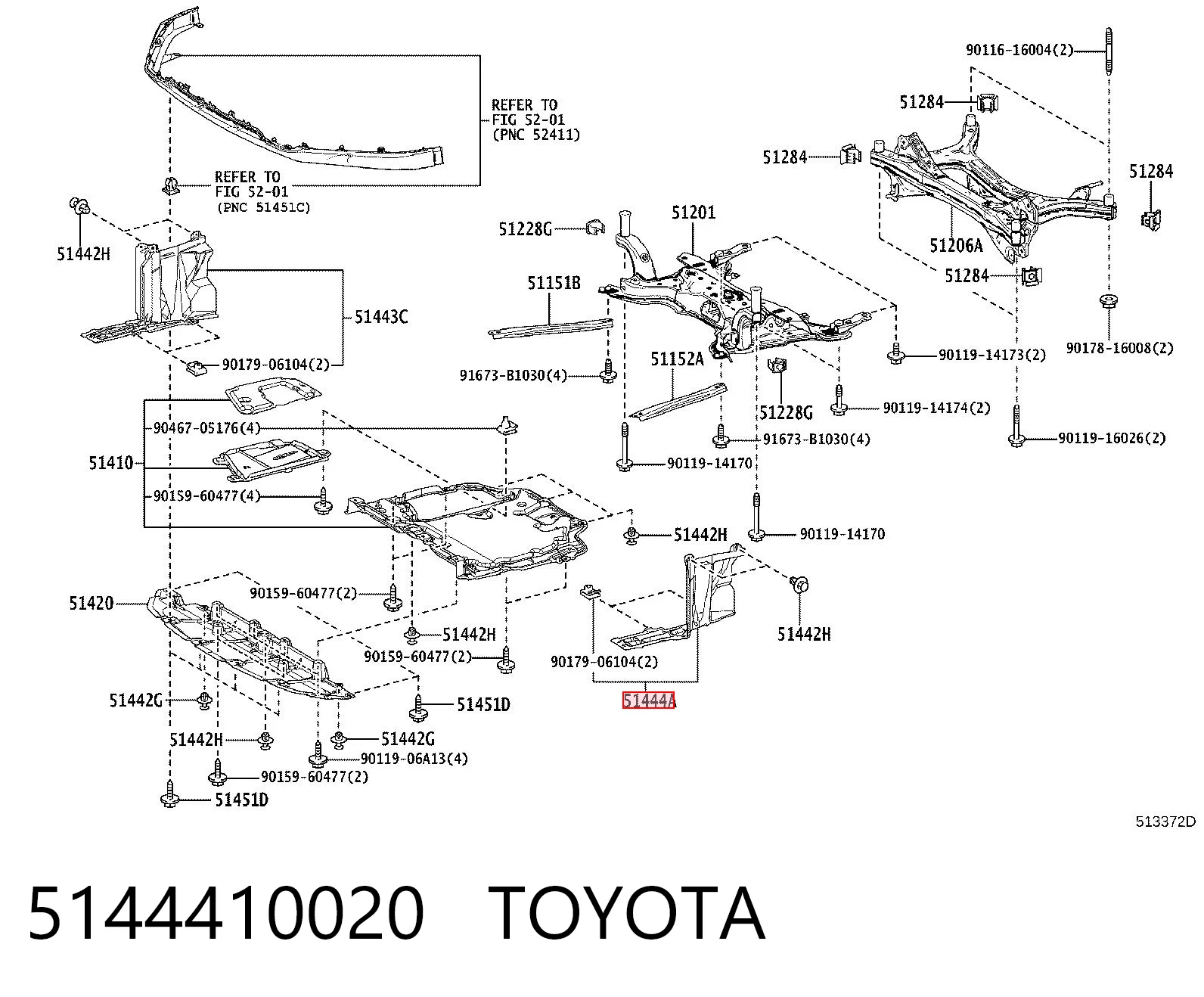 5144410020 Toyota Защита двигателя левая