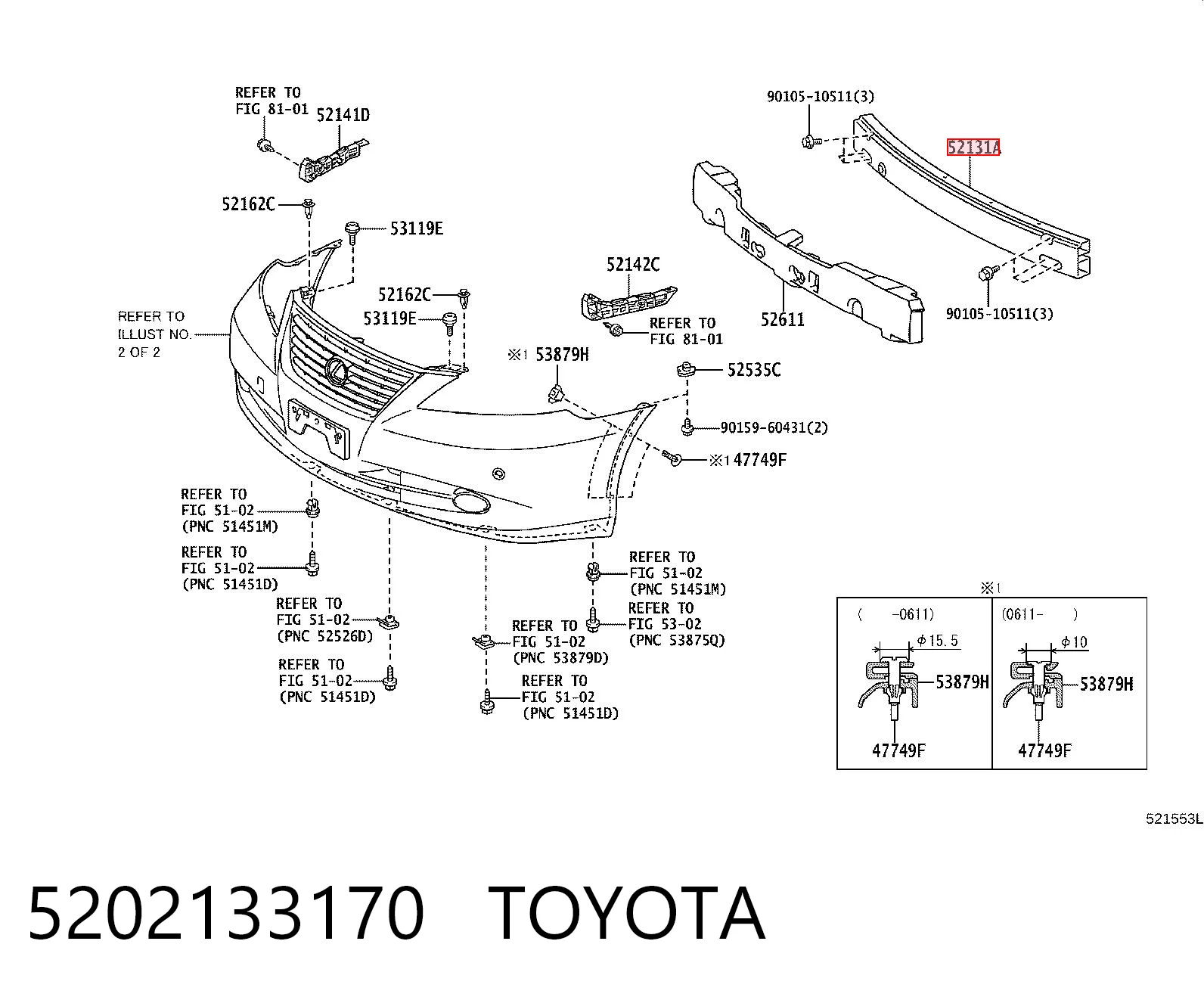 Балка бампера переднего на Lexus ES 350 GSV40