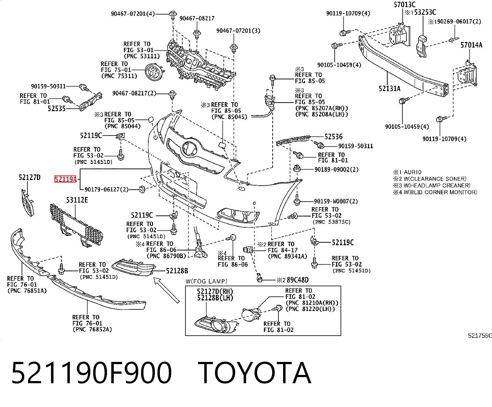  Передний бампер Toyota Corolla 