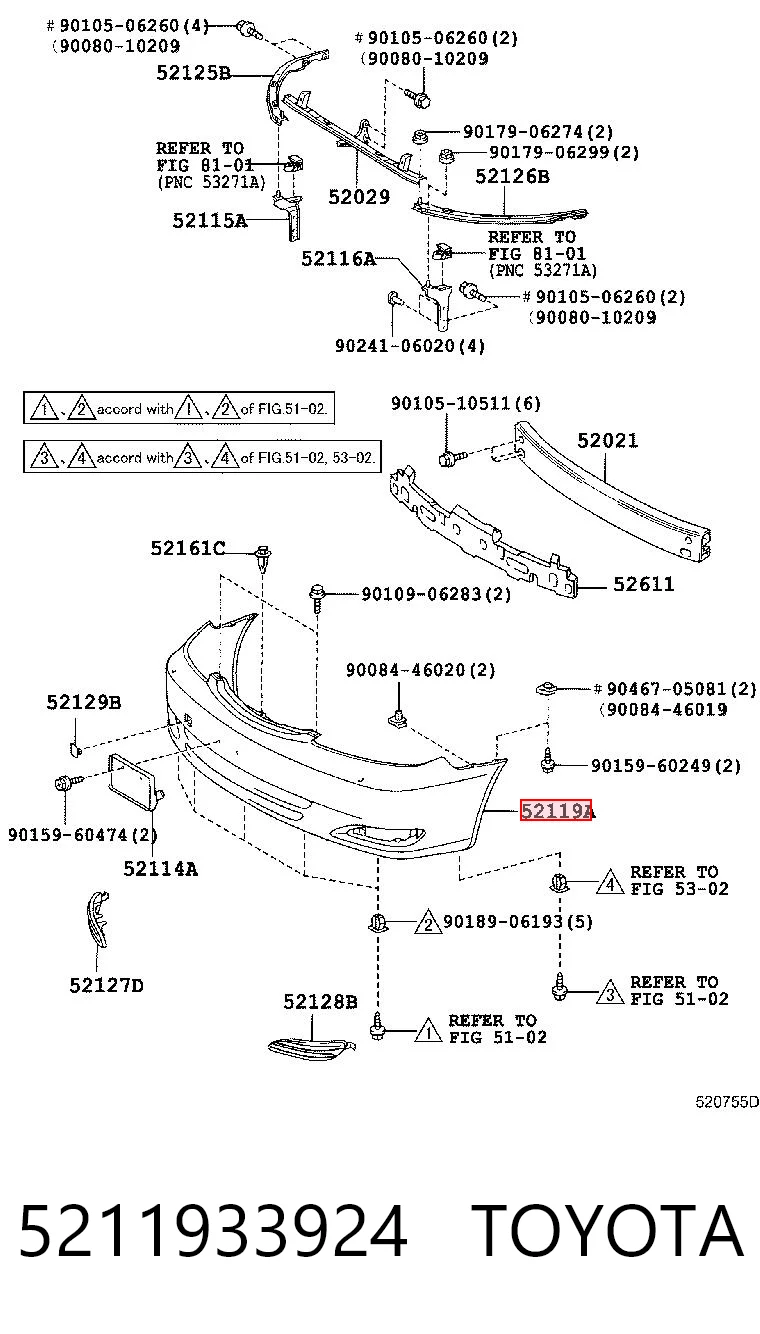 5211933924 Toyota Бампер передний в сборе