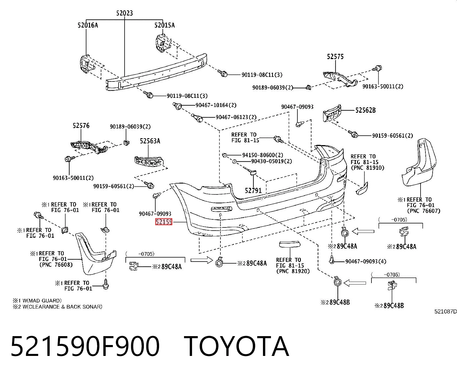 Бампер задний Toyota Corolla VERSO минивэн (R10) (2004 - 2009) цена, от 178.95 USD
