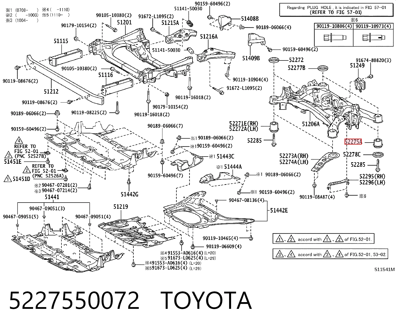 Сайлентблок балки моста на Lexus LS 460/460L USF4