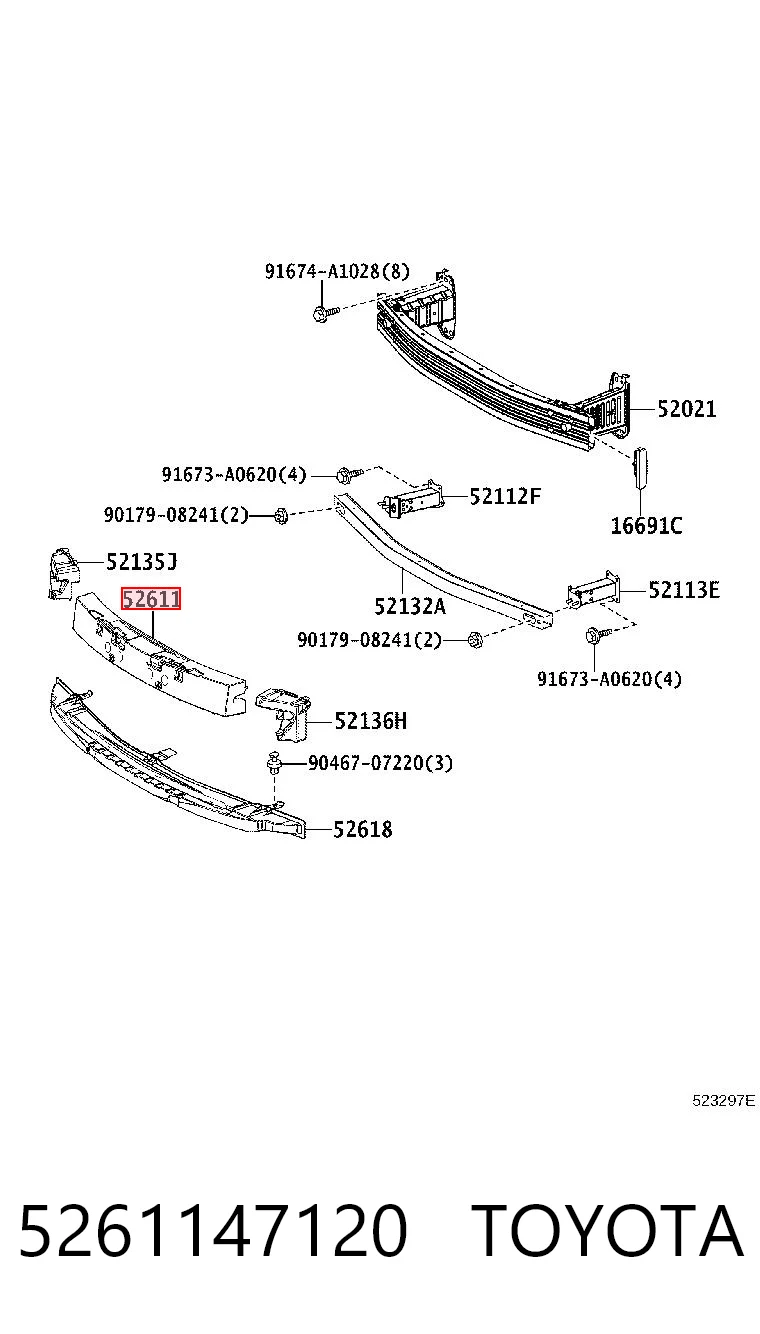 5261147120 Toyota Наполнитель бампера переднего