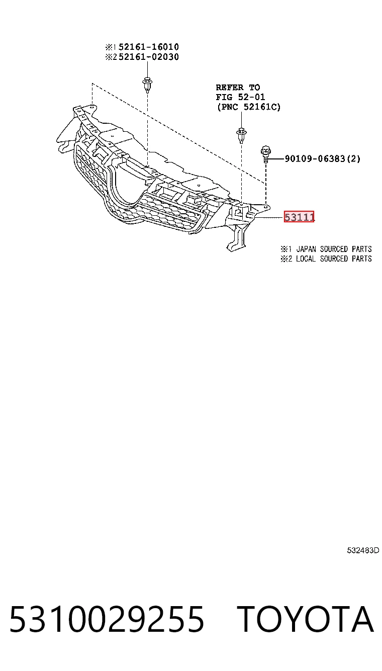 Решетка радиатора на Toyota Auris UKP E15