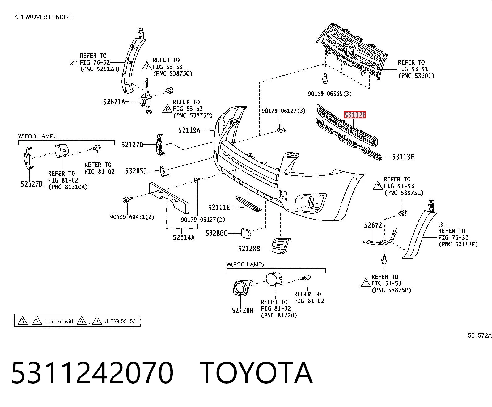 Решетка бампера переднего центральная Toyota RAV4 III внедорожник (A3) (2005 - 2012) цена, от 17.98 USD