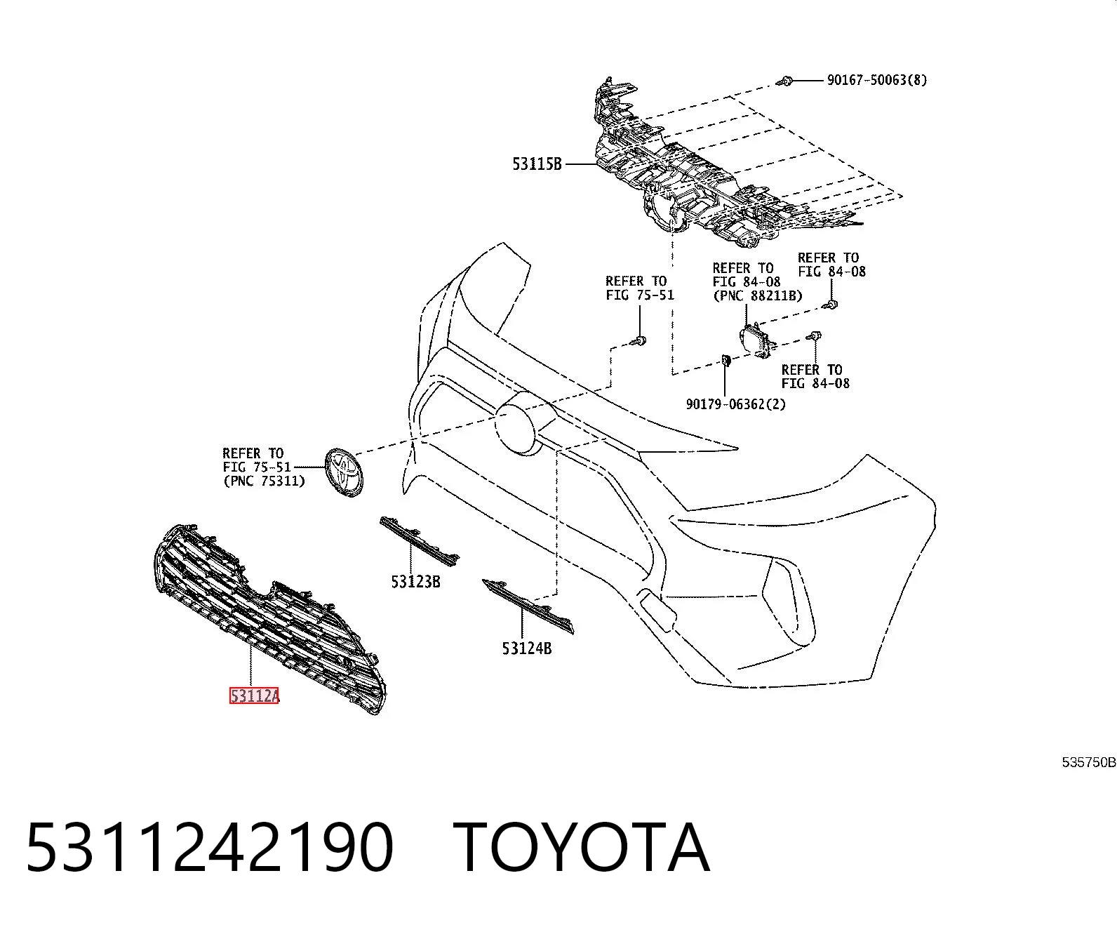 Облицовка радиатора Toyota RAV4 V внедорожник (A5,H5) (2018 - 2025) цена, от 43.37 USD