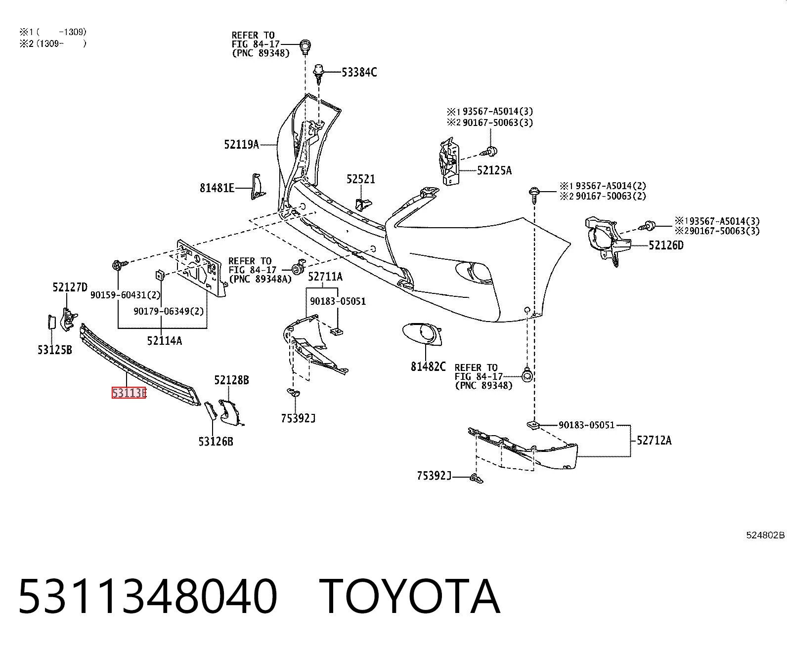 Центральная решетка переднего бампера на Lexus RX 270/350/450H AGL10, GGL15, GYL15