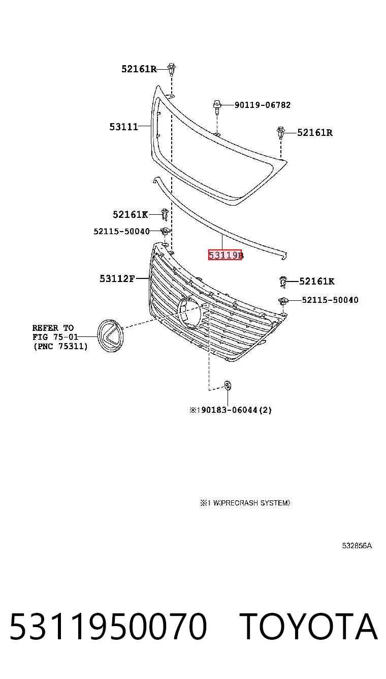 5311950070 Toyota Сальник коленвала двигателя, задний