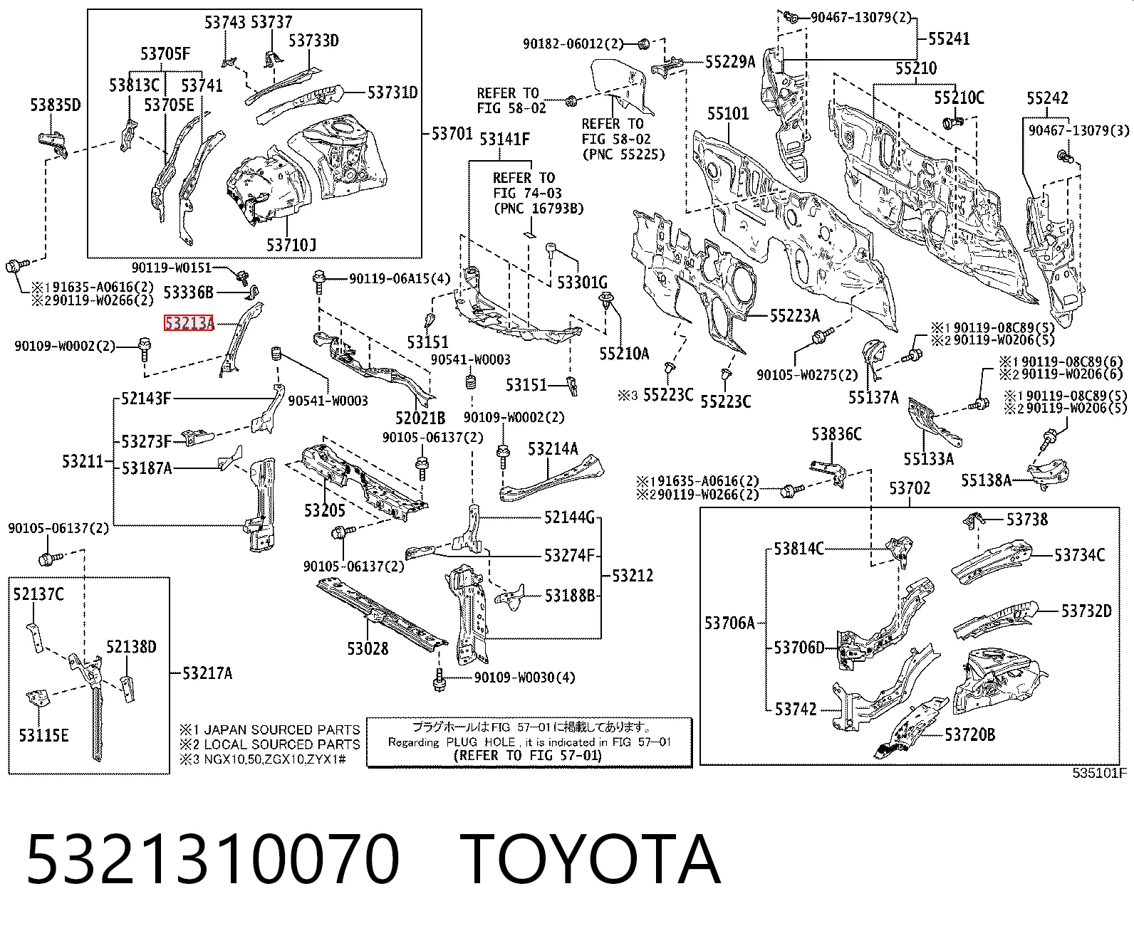 Телевизор верхний Toyota 5321310070 цена, от 8.39 USD
