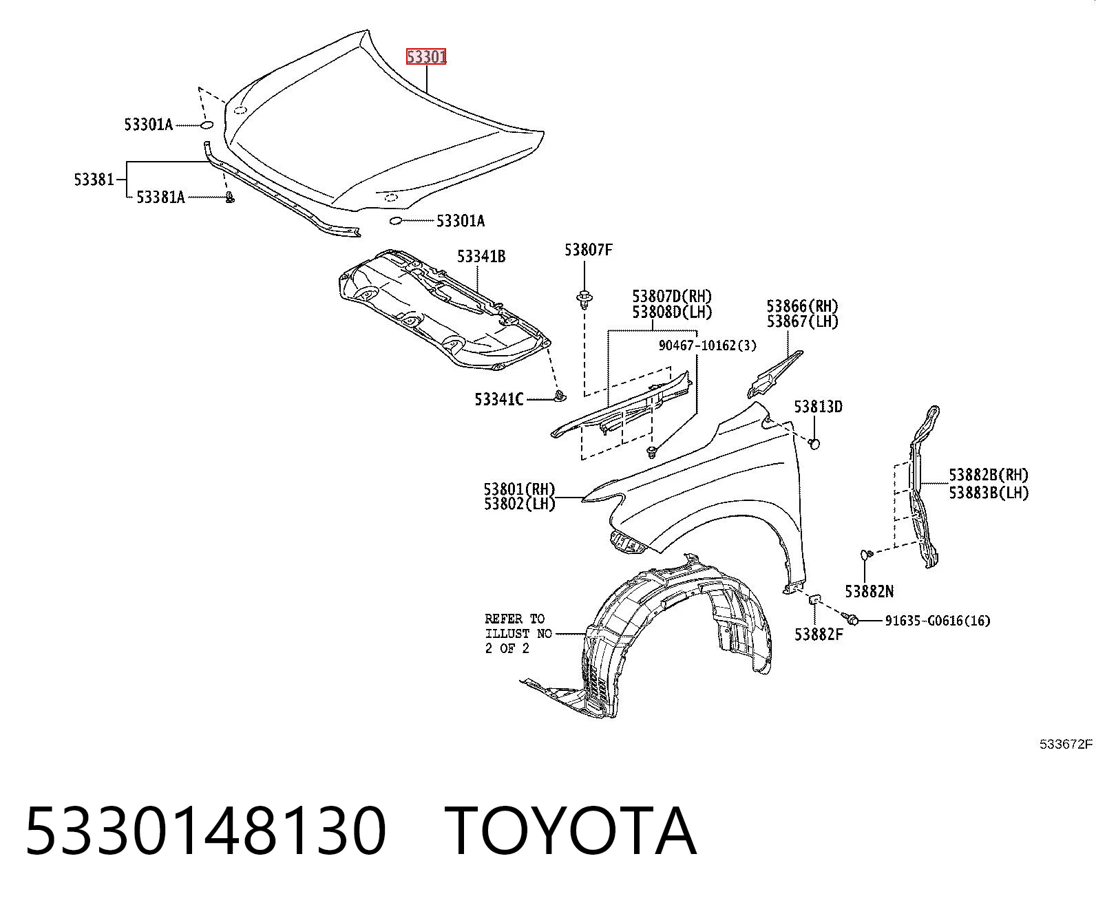 Капот Lexus RX 270/350/450H внедорожник (AGL10, GGL15, GYL15) (2008 - 2015) цена, от 169.72 USD