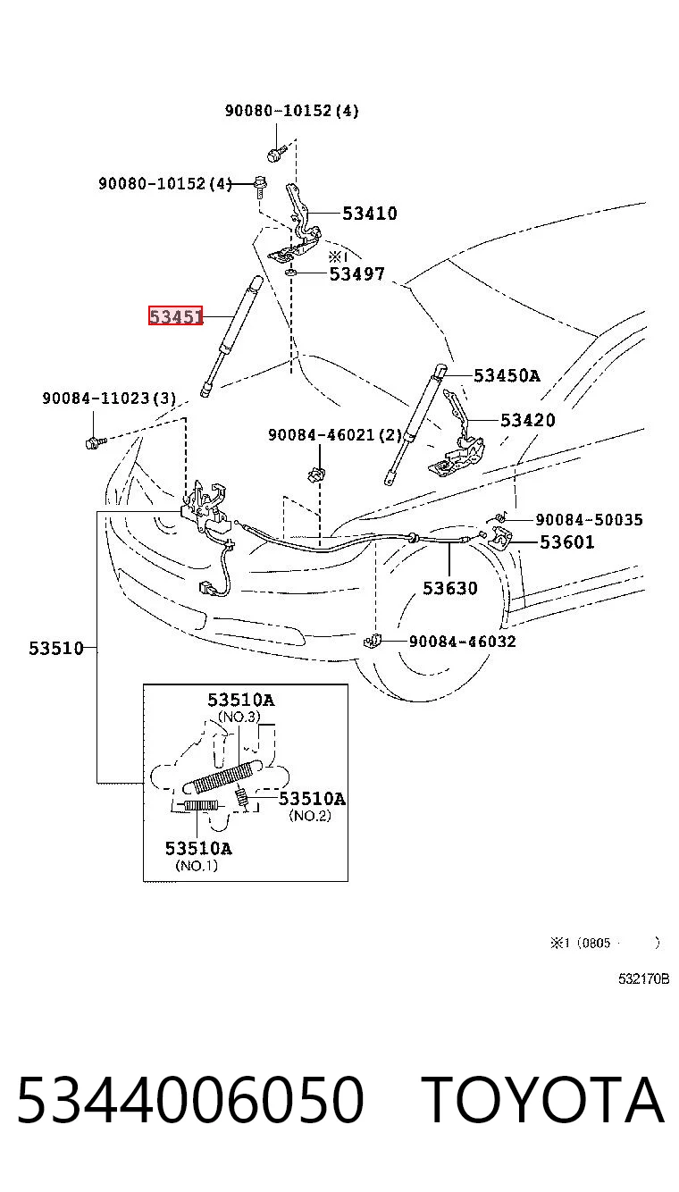 RD62ML6368 Rider Стойка капота правая