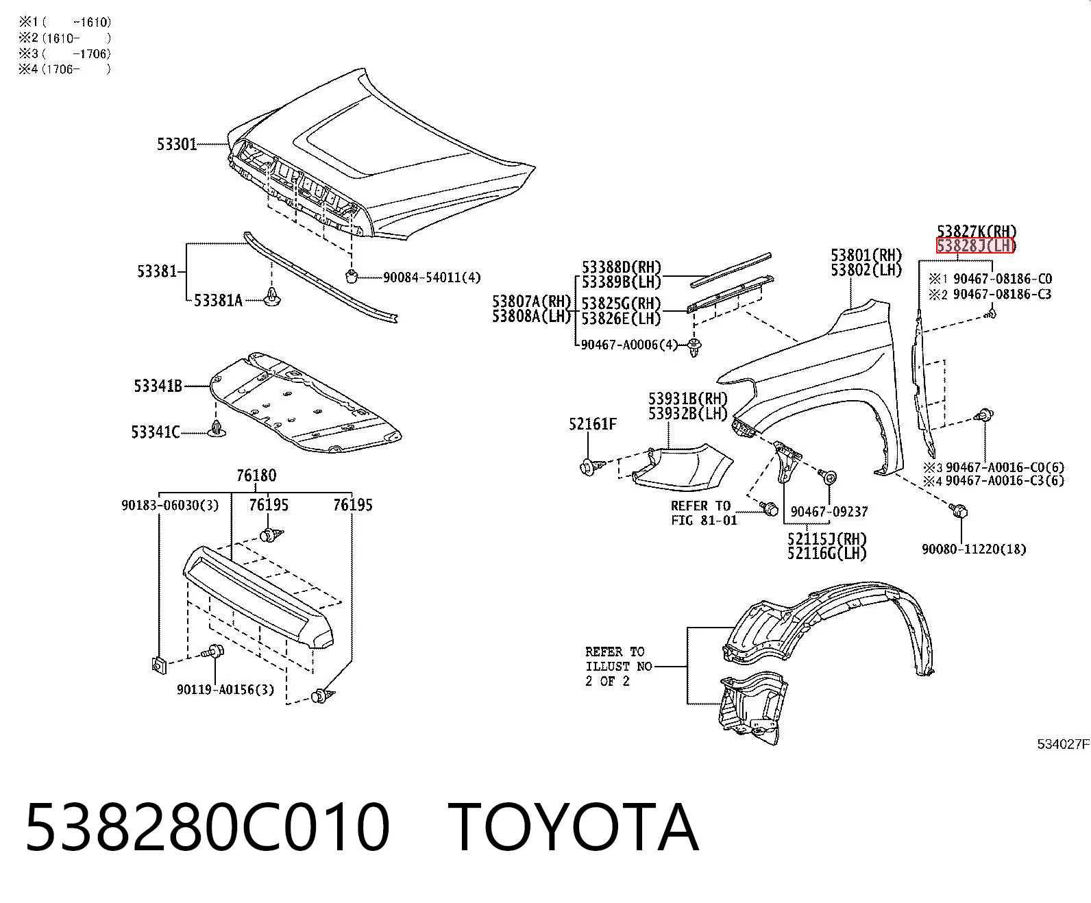 538280C010 Toyota 