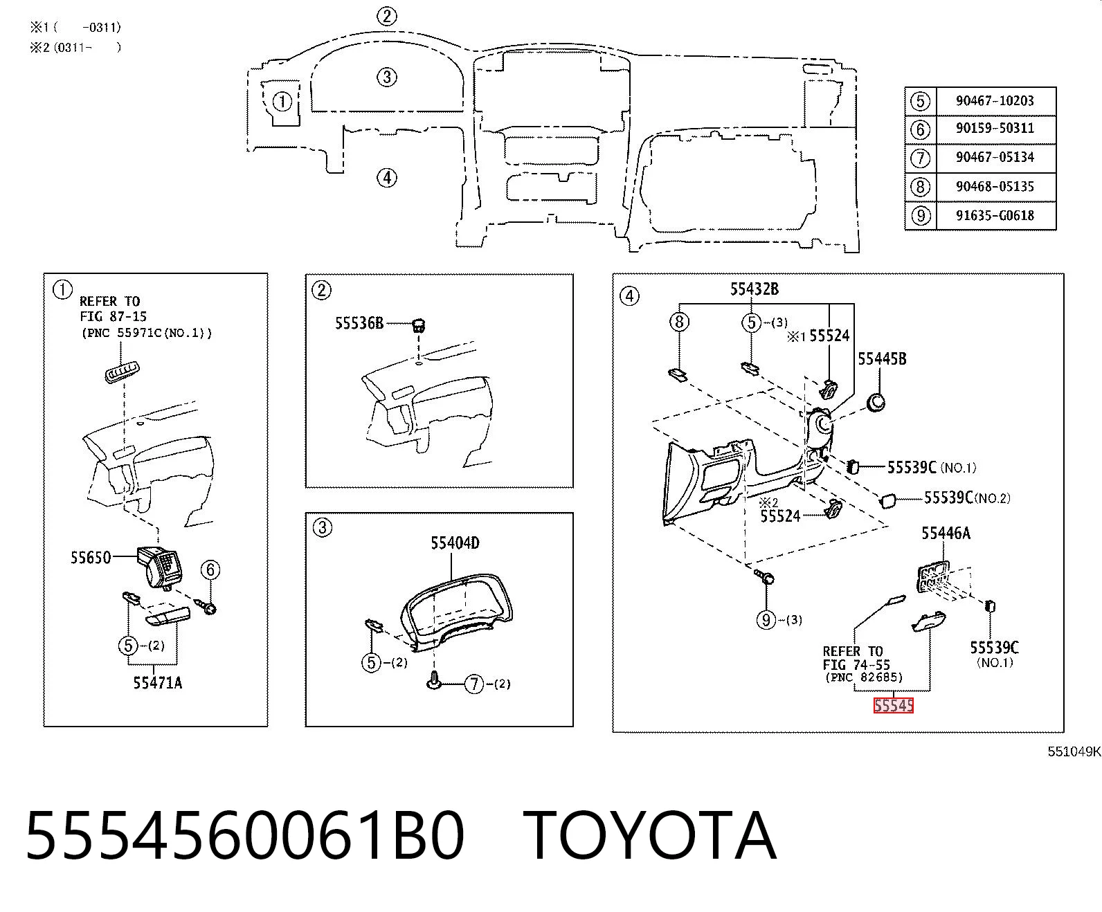 5554560061B0 Toyota