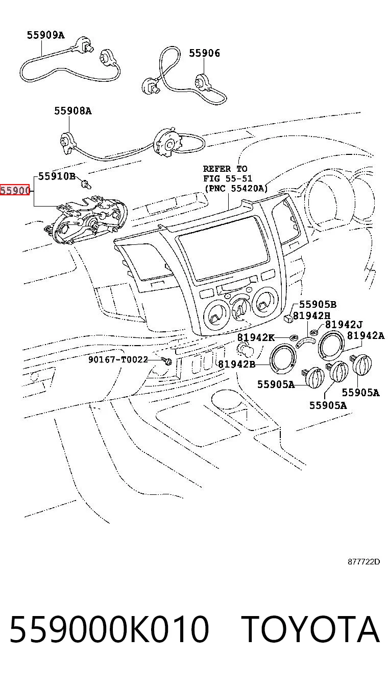 559000K010 Toyota Механизм управления кондиционером
