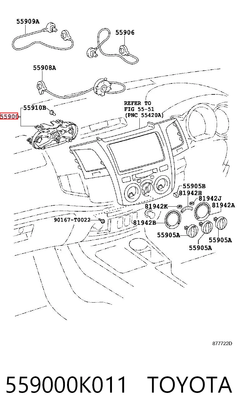 559000K011 Toyota Механизм управления кондиционером