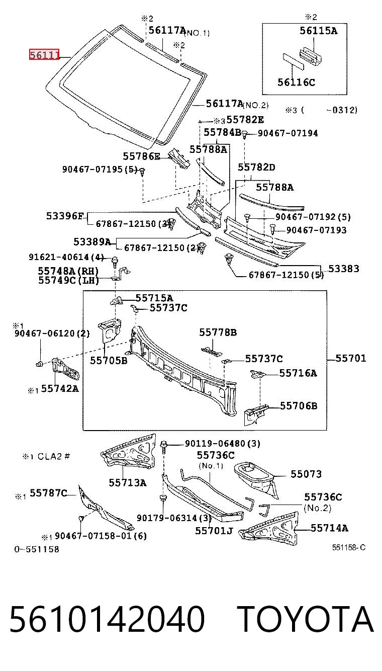 Купить AB65446A XYG Ветровое стекло