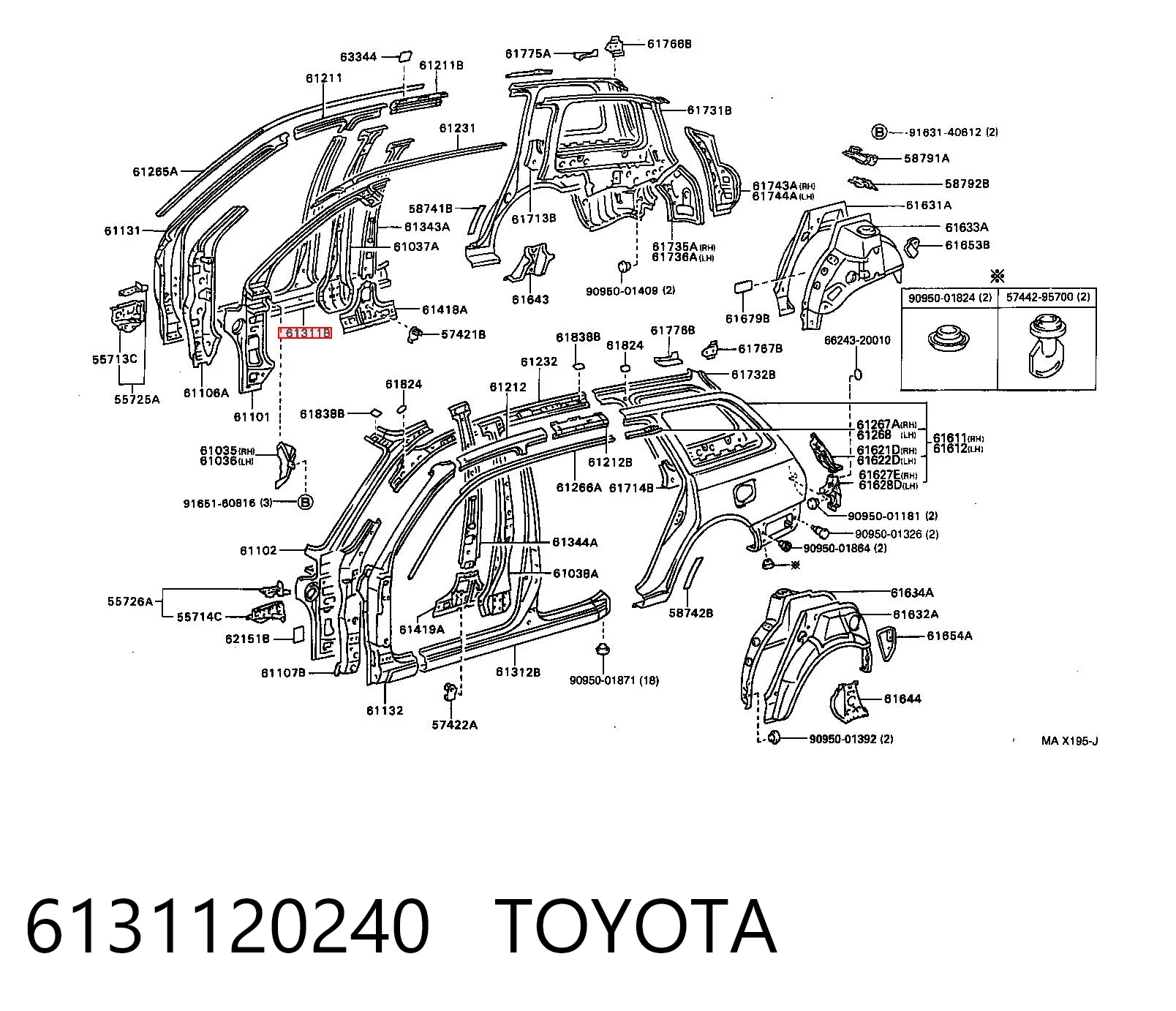 Порог внешний правый Toyota Carina T19
