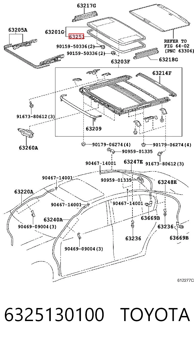 6325130100 Toyota Уплотнитель люка крыши