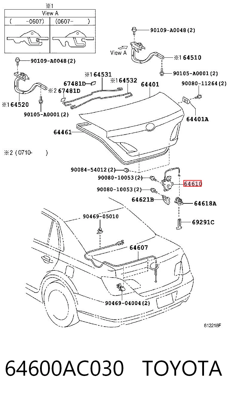 64600AC030 Toyota Замок пятой двери