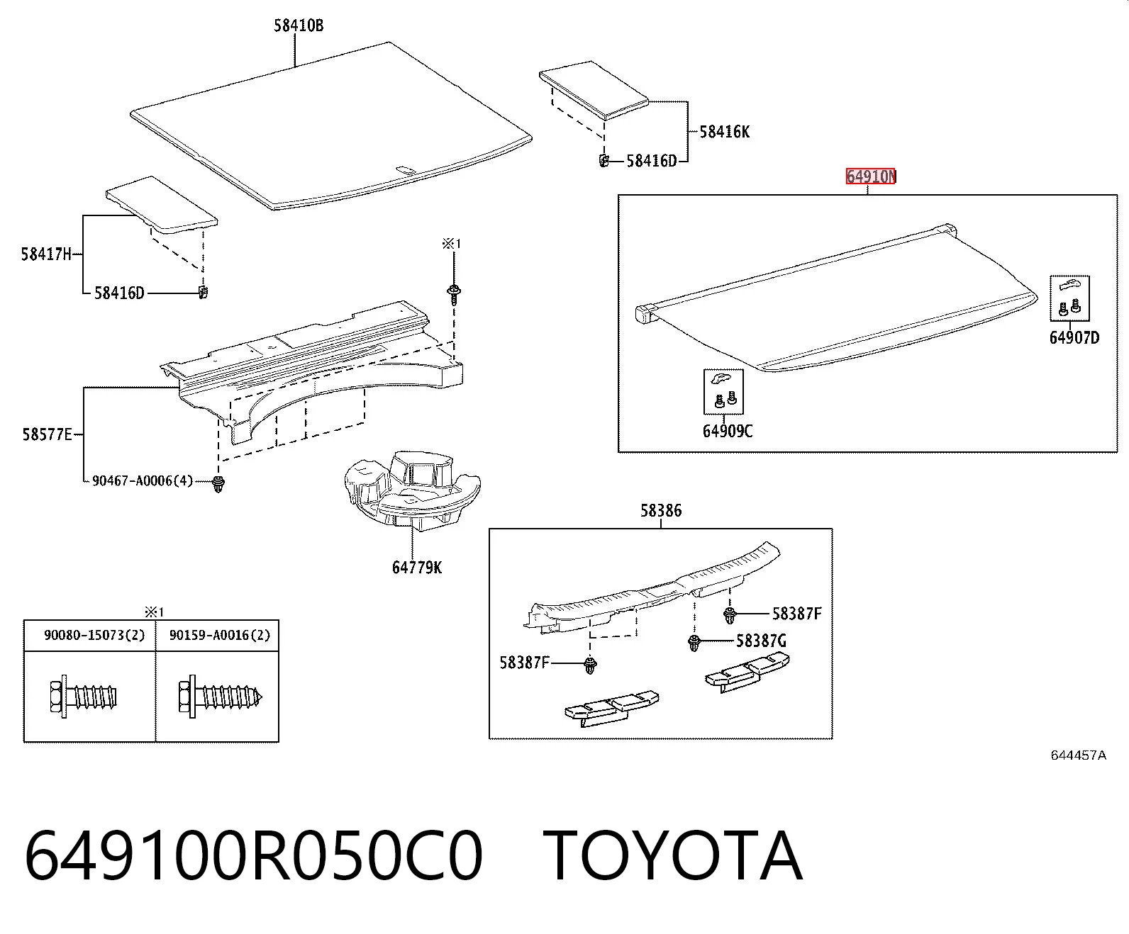 649100R050C0 Toyota Шторка багажного отсека