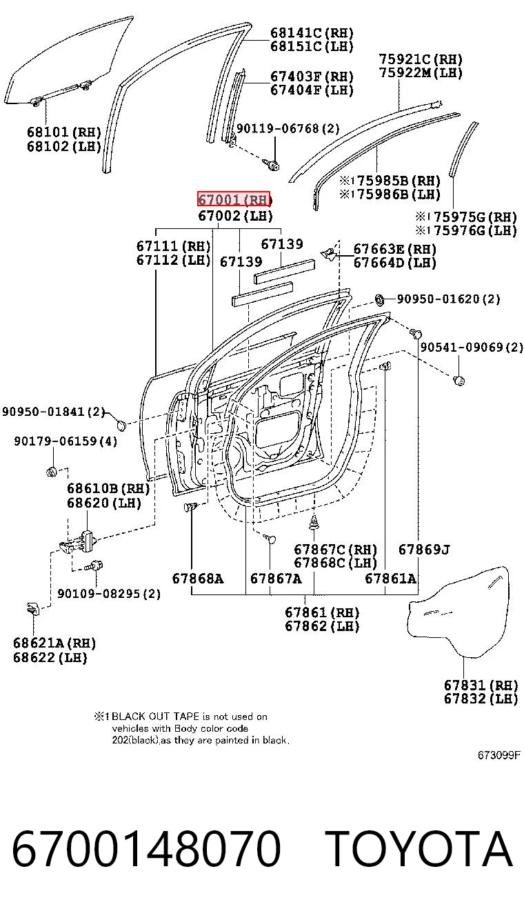 Дверь передняя правая на Lexus RX 330/350 U3