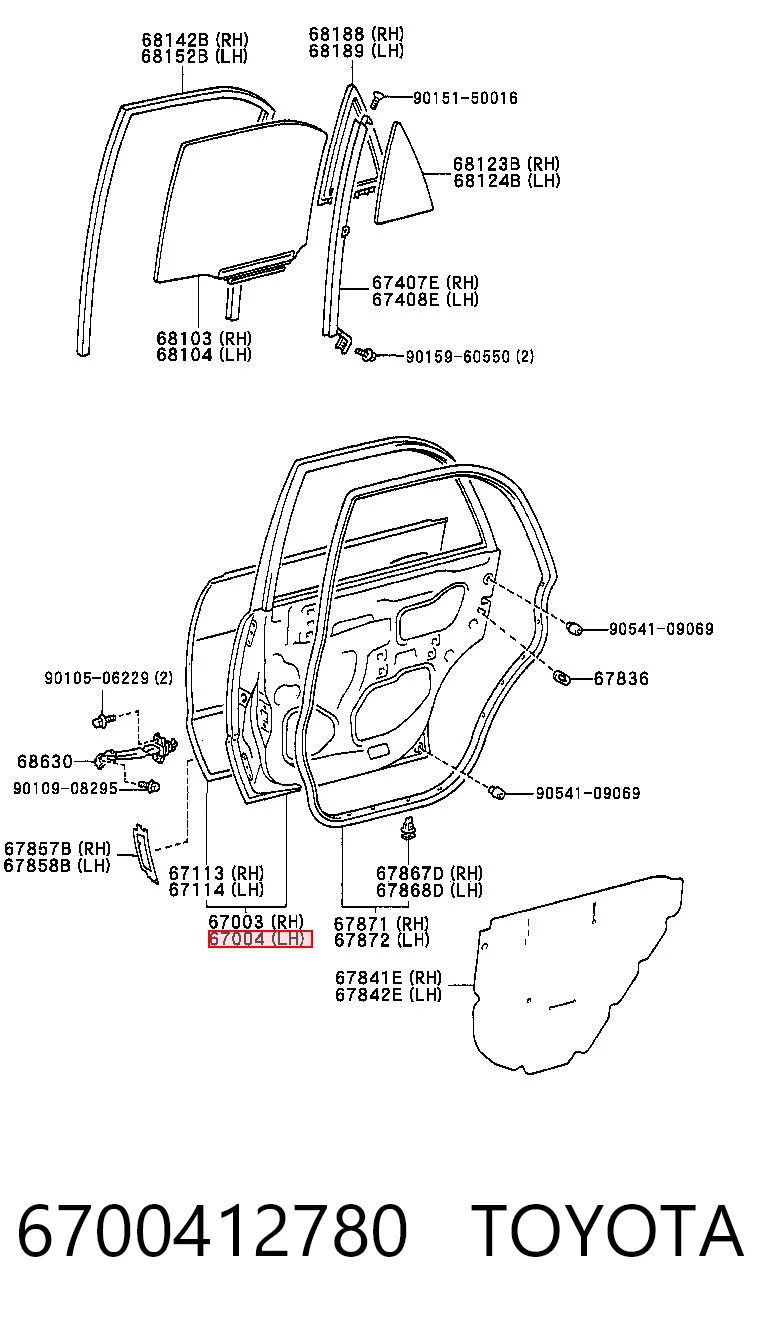 Дверь задняя левая Toyota Corolla E11