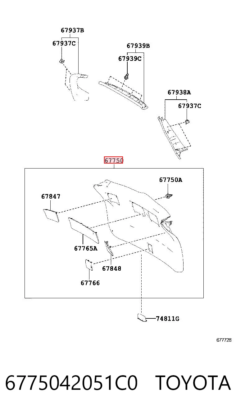 6775042051C0 Toyota Обшивка крышки багажника