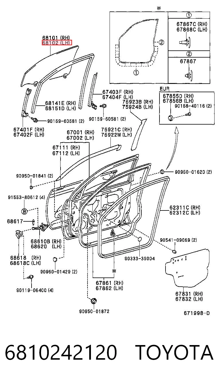 GS7009D303 XYG Стекло двери передней левой