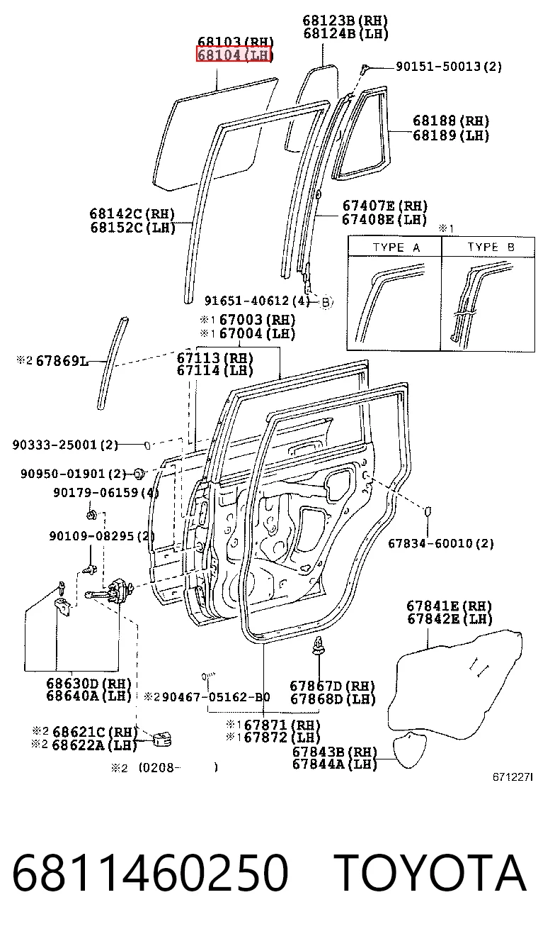 GS8136D301 XYG Стекло двери задней левой