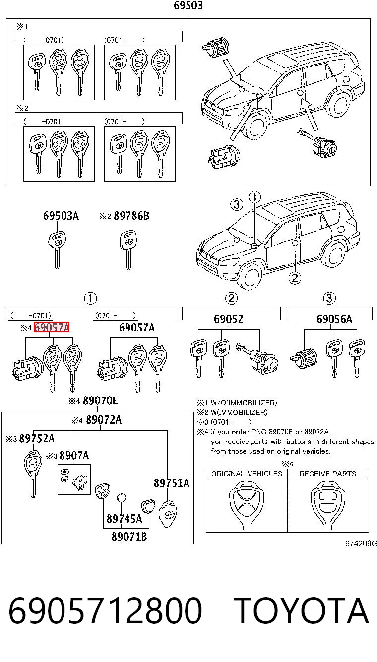Личинка замка зажигания Toyota Land Cruiser J150
